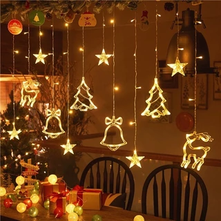 Luzes de natal festão cascata guirlanda cortina decoração corda para o quarto casamemto