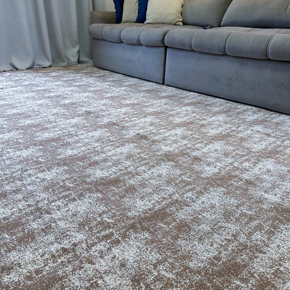 Tapete 2,40 M X 2,40 M Sala Quarto Escritório Geométrico Manchado Antiderrapante