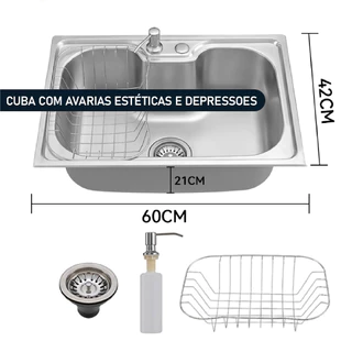 [PREÇOS ESPECIAIS] CUBA GOURMENT COZINHA 50cm/60cm COM AVARIAS ESTÉTICAS E DEPRESSOES