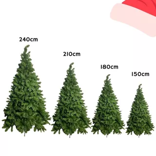 Árvore de natal verde tradicional pinheiro tamanho 150cm/180cm/210cm/240 pé de ferro decoração.