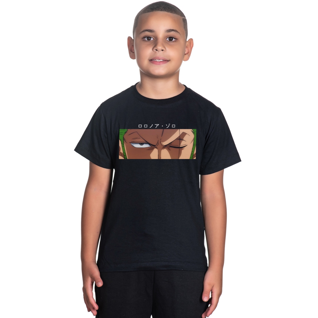 Camiseta de Algodão Infantil Anime Zoro Novidade