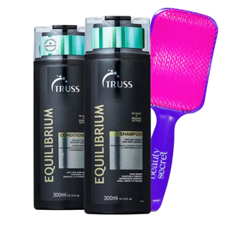 Shampoo e Condicionador Truss Equilibrium e Escova Raquete Beauty Secret
