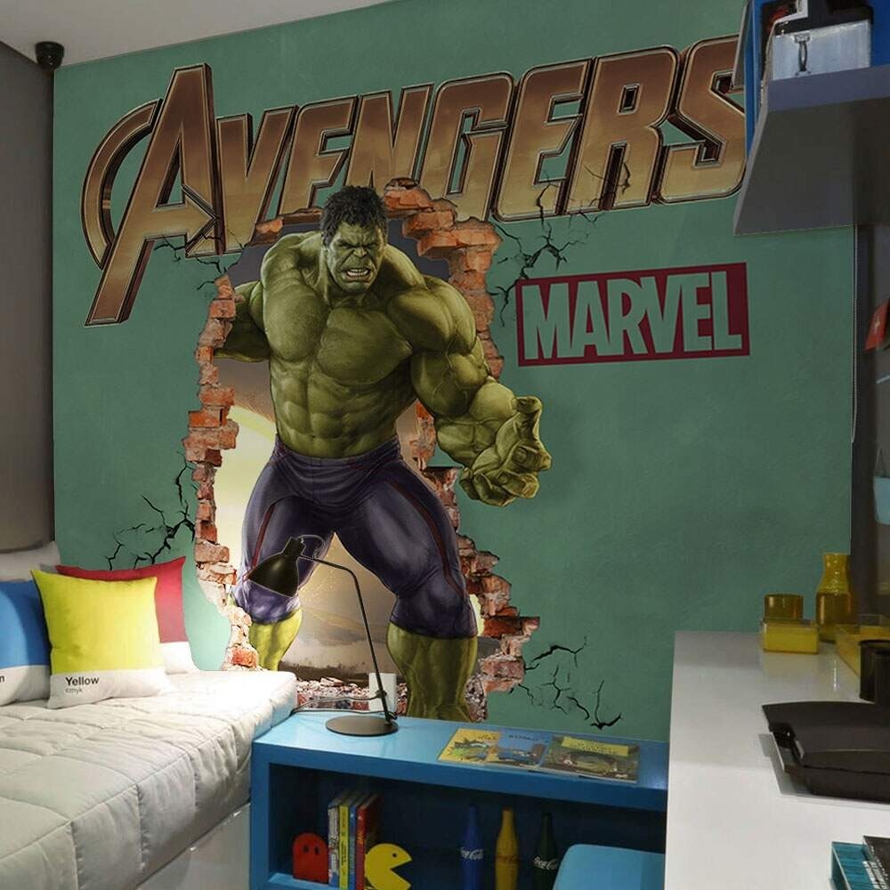 Autocollant Mural L’Incroyable Hulk Marvel - Décalcomanie Déco Salon Chambre, Effet 3D