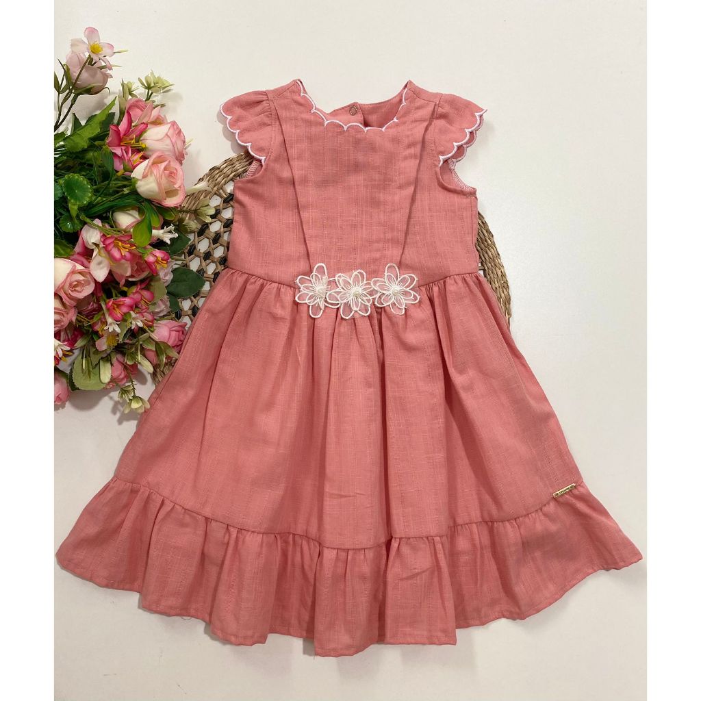 Vestido Infantil Paraiso Flores Ref:17175 | Shopee Brasil