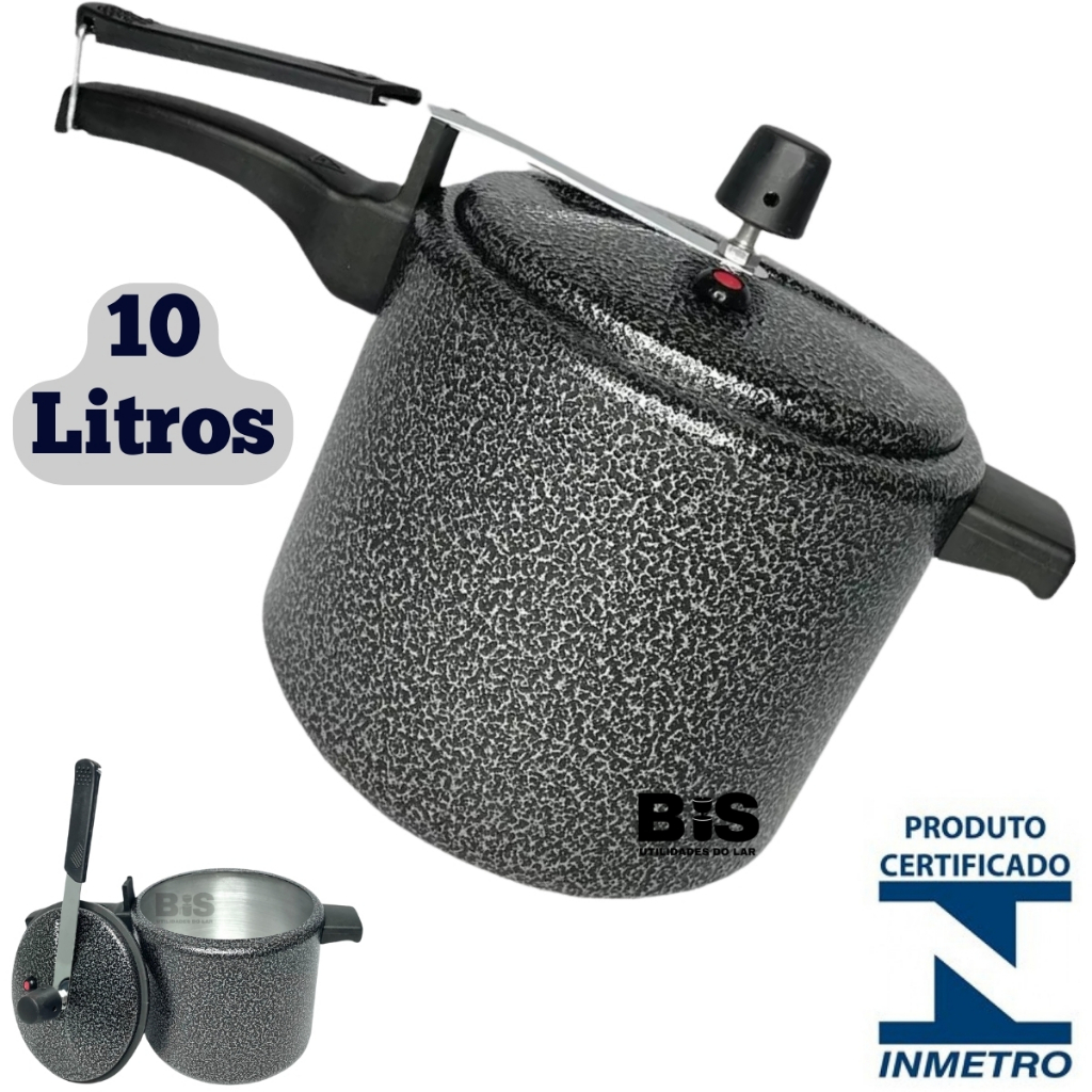 Panela De Pressão 10 Litros Testada e Certificada Pelo Inmetro Ótima ...