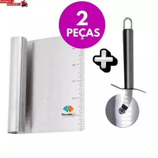 KIT - 1 CORTADOR DE PIZZA + 1 ESPATULA RAPADORA TUBULAR