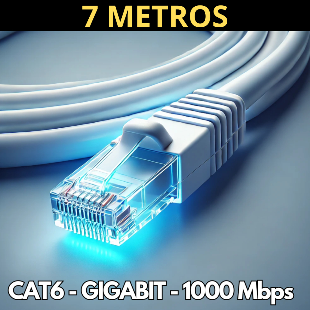 Cabo De Rede Cat6 7 Metros branco Gigabit