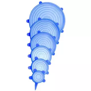 Kit 6 Tampas Panela Silicone Universal Reutilizável Elástica Tampas Silicone Cozinha Geladeira