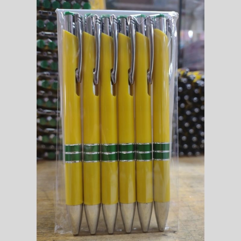 Kit Caneta Esferográfica Verde Amarelo Brasil Tinta Azul em Oferta na Shopee