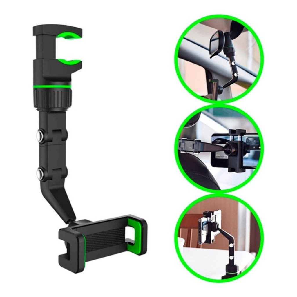 Suporte Celular Multifuncional Carro Espelho Retrovisor Mesa Universal GPS Automóvel Pedestal