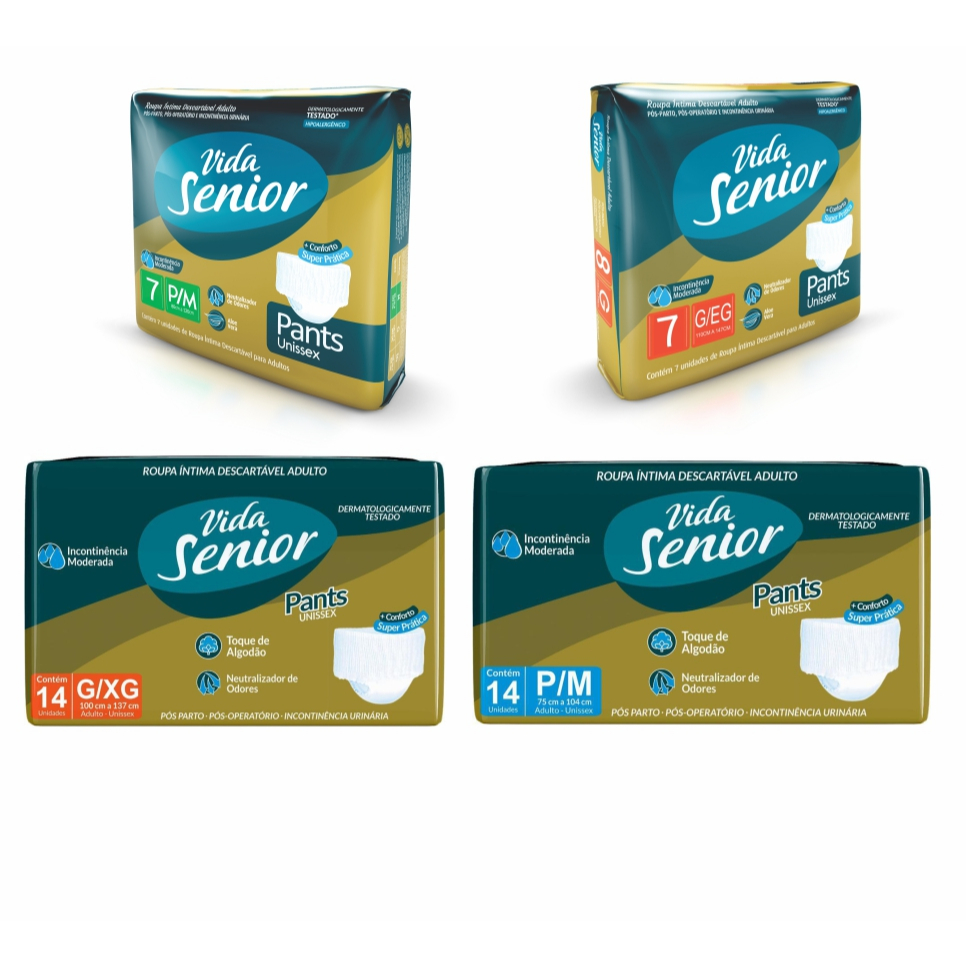 Fralda Geriatrica Pants Vida Senior - Roupa Intima Descartável Adulto ...