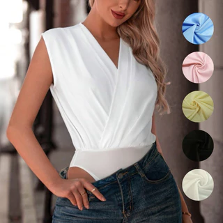 Body Feminino Regata Transpassada Bori sem Manga do P Ao G3 Bore Plus Size Elegante Básico Casual Moda Cores Verão