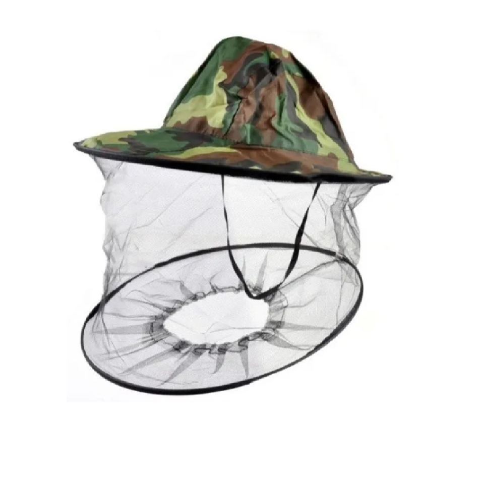 Chapéu de Pesca Mosquiteiro com Tela Mosquitos Pernilongo Camping