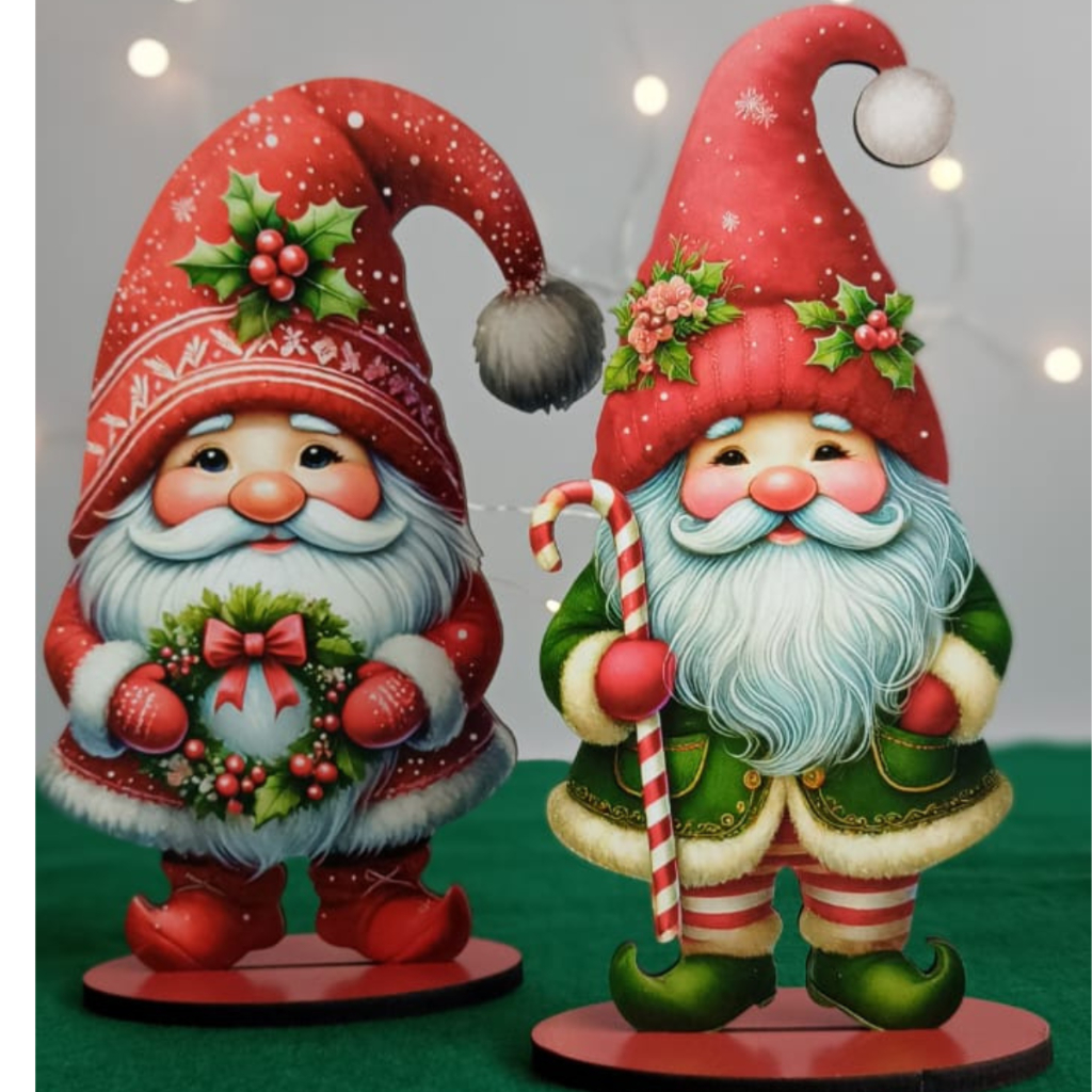 Kit c/2 Decorativo de Mesa GNOMO / Duendes Natal -(DHN-070-086)