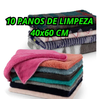 kit 10 Panos De Limpeza Microfibra Multiuso Casa Carro Não Arranha - Lavagem e Ceras Cuidados Automotivos