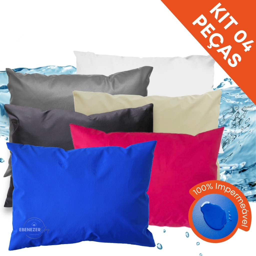 Kit 04 Porta Fronhas para Travesseiro Impermeável Hospitalar Capa Protetora Antialérgico Antiácaro