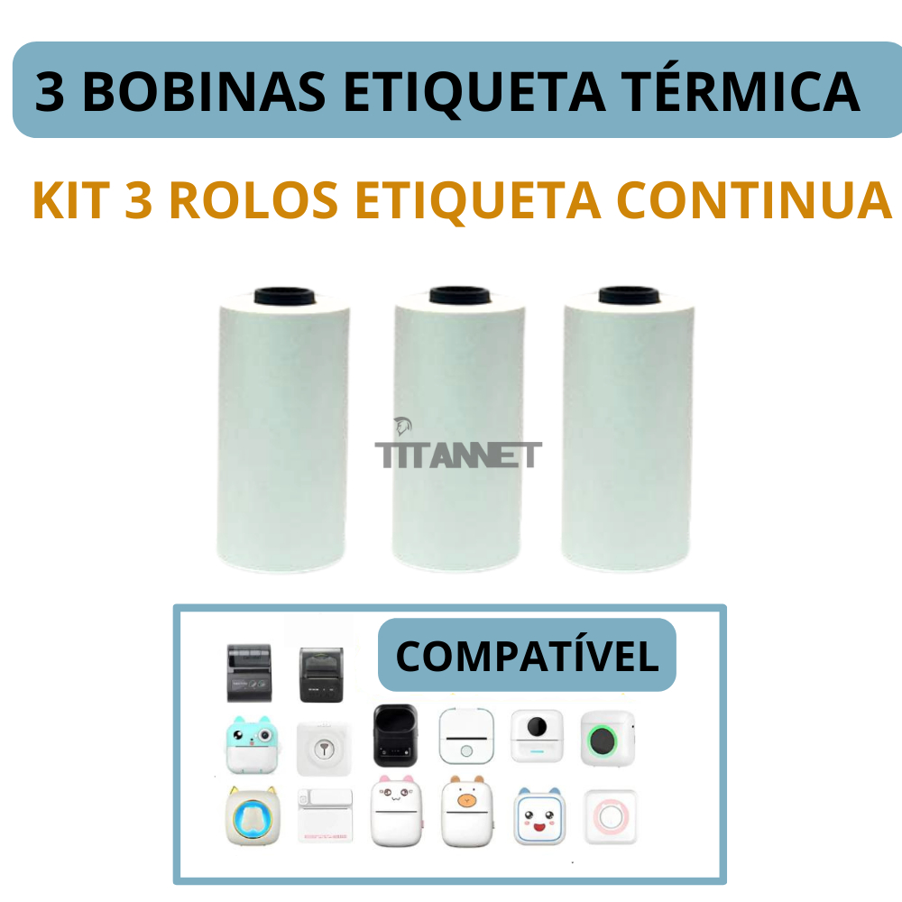 Rolo de Papel Adesivo 57*30mm Mini Impressora Termica