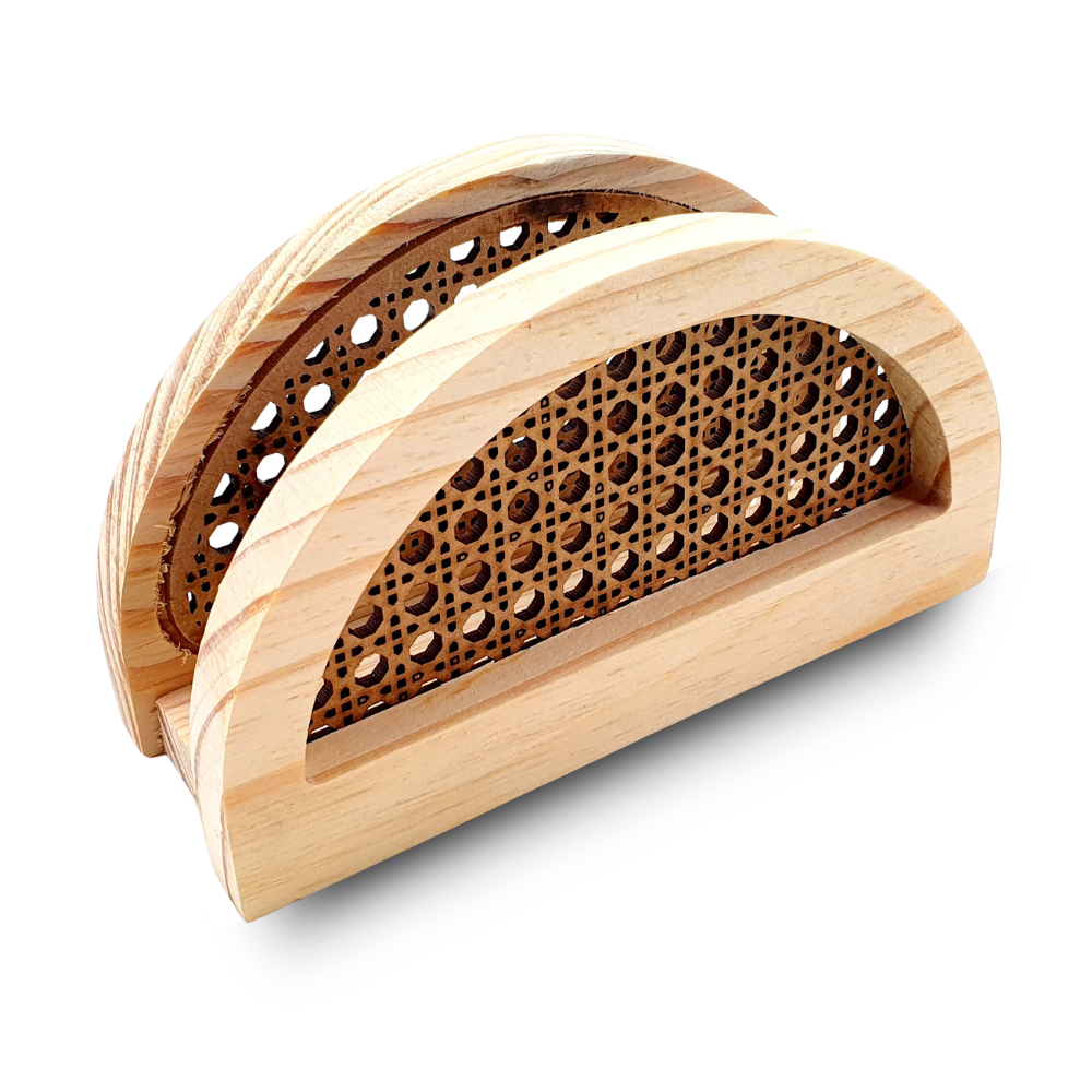 Imagem do produto Porta guardanapo de mesa artesanal MDF palha pinus decorativo rústico 2