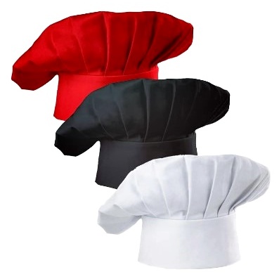 Kit 3 unidades - Chapéu de Cozinheiro Chef Bandana Touca par