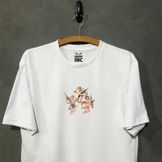 Camiseta Angel AK querubins critica social algodão oversized streetwear seu drop