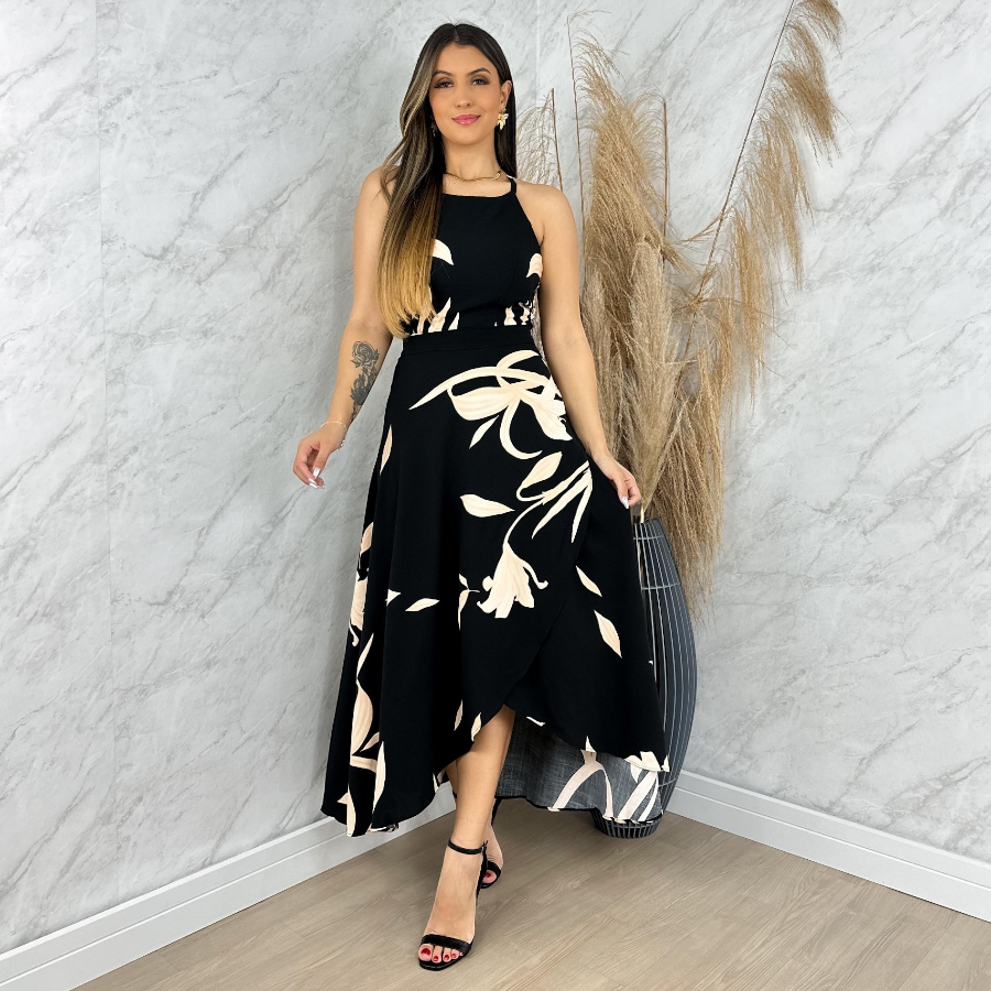 Saia longa Envelope Blusa Cropped Conjunto Feminino Saia Midi e