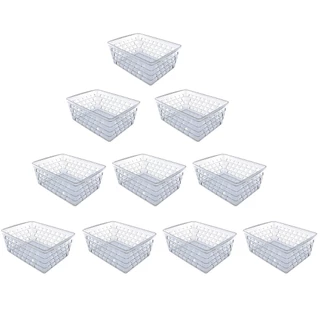 Kit 10 Cestos Organizadores Multiuso Transparente 16x12x6Cm em Oferta na Shopee