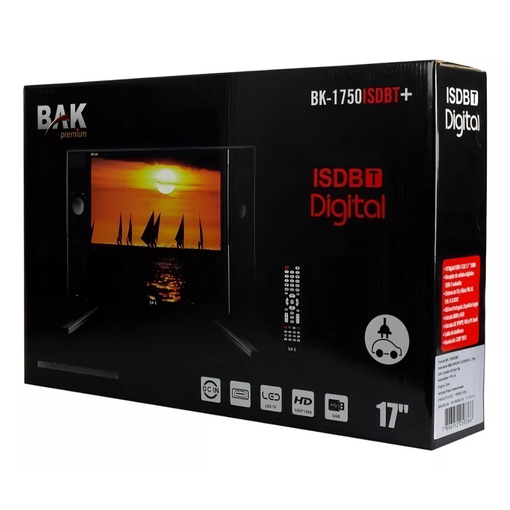 Tv De 17 Bak Bk-1750isdbt Com Tela Led Hd 127/220v | Shopee Brasil