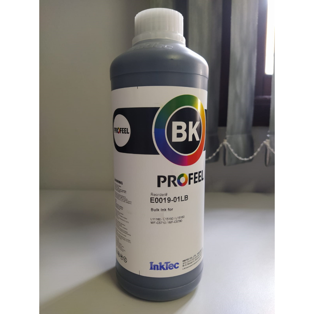 Tinta pigmentada InkTec Profeel E0019 1LT Preta Compatível com Epson WorkForce L11160 L15150 WFC5710