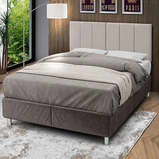 Cabeceira Painel Para Cama Box Estofada Casal 140cm Luna Veludo Cinza Bege Marrom Dobrável Premium
