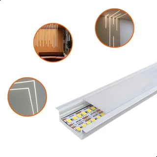 Perfil De Led Embutir 30x10mm 1m De Alumínio Para Gesso/mdf Preto ou Branco