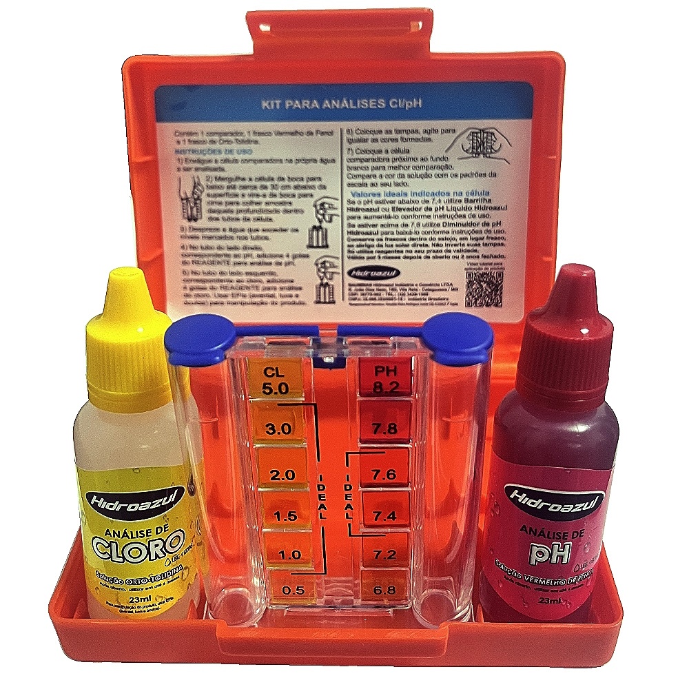 Kit Teste PH e Cloro Hidroazul | Shopee Brasil