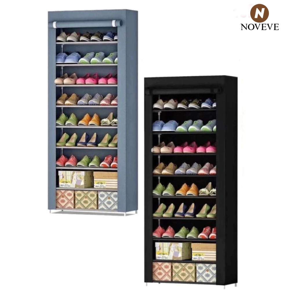 Sapateira com 9 Prateleiras para Organizar Sapatos Calçados Chinelos Roupas Objetos 24 Pares Andares NOVEVE