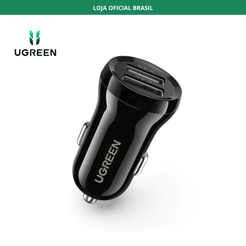 Carregador Veicular Ugreen Duas Portas USB para Carro 24w