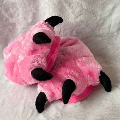 Pantufas garra monstro peludo pata animal feminino unissex