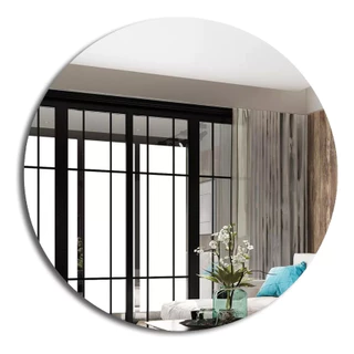 Espelho Redondo 90x90cm Decorativo Ambiente Banheiro Quarto Com Suporte ou Dupla Face