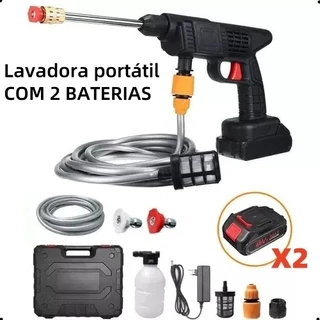 Lavadora Alta Pressão Portátil Com 2 Baterias 48v Regador Lava-jato