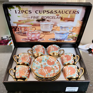 Conjunto De 12 Peças Linha Premium De Café e Chá De Porcelana Chinesa Top CORES E MODELOS
