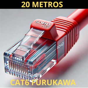Cabo De Rede 20 Metros Cat6 Vermelho Furukawa Sohoplus