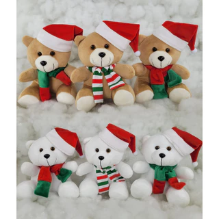 Ursinho de Natal Pelúcia Natalino Decoração de Natal Fofinho Papai Noel Envio Imediato