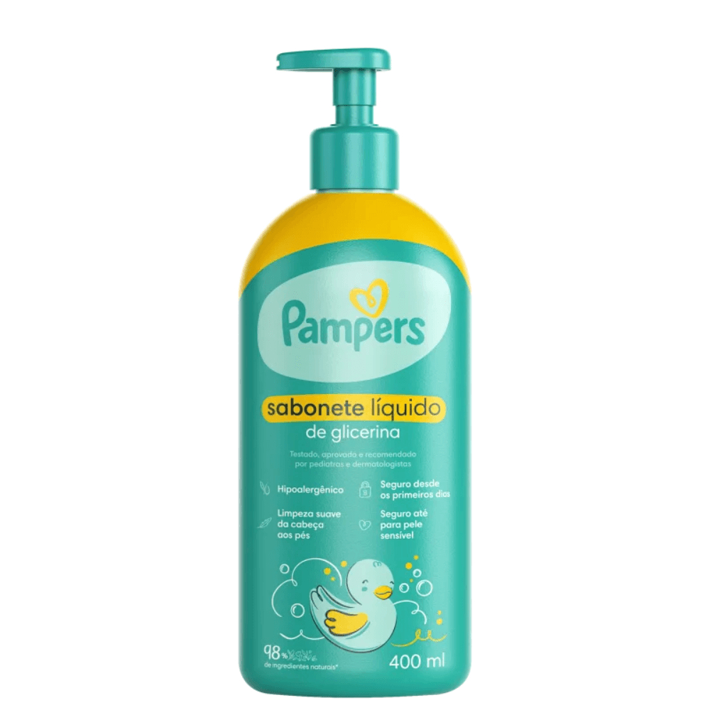 Sabonete Líquido para o Corpo Pampers Glicerina 400ml | Shopee Brasil