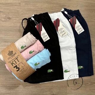 Kit 3 Shorts Mauricinho Sarja Premium Bermuda Masculina