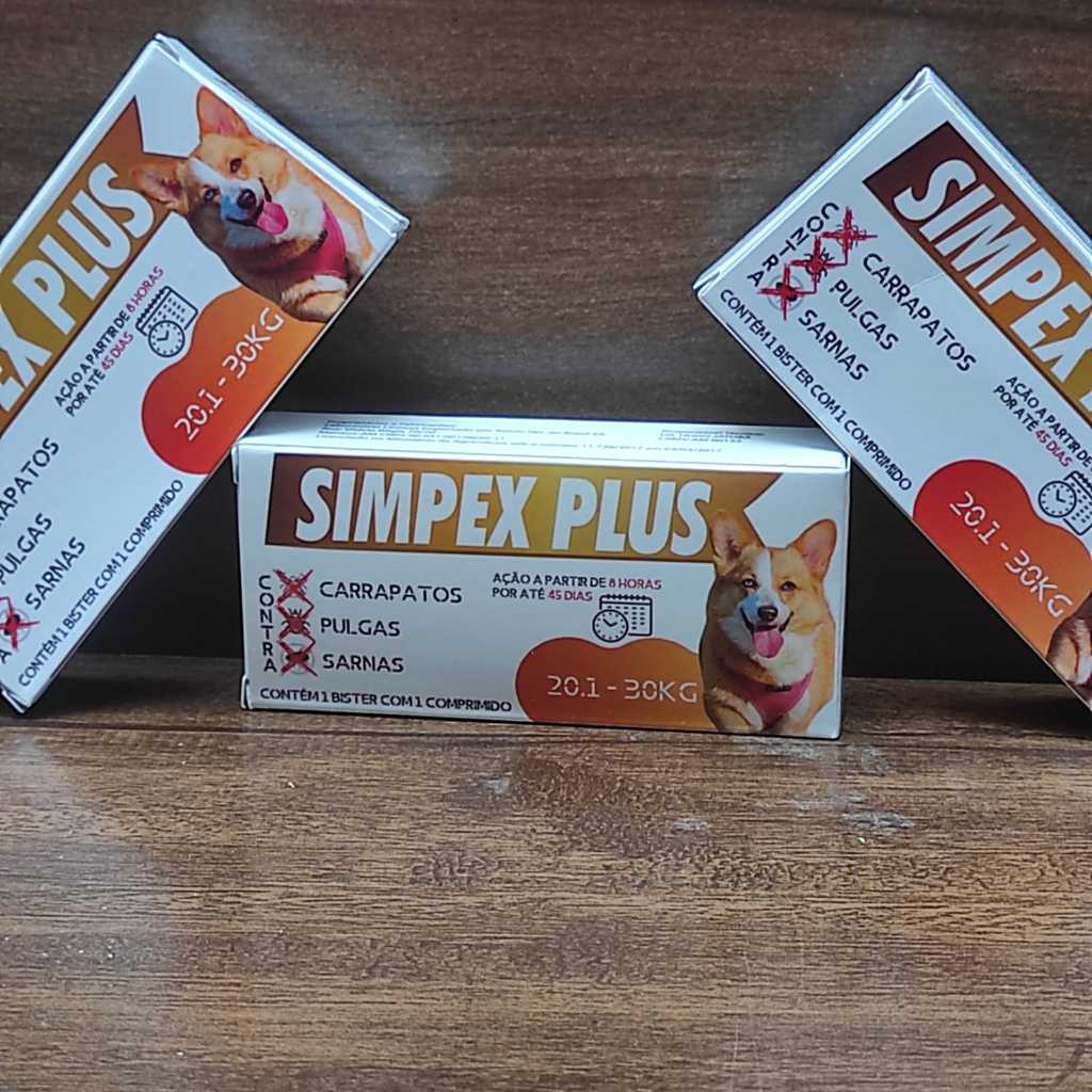 Simpex Plus Comprimido - Cachorros de 20 a 30Kg - Combate Pulgas ...