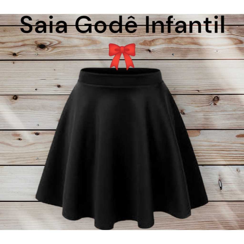 Saia gode infantil shops preta