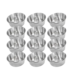 Kit 12 Formas Mini 200ml Para Pudim Bolo Vulcão N10 - 10cm de diâmetro 5cm de altura Para Doces Confeitaria