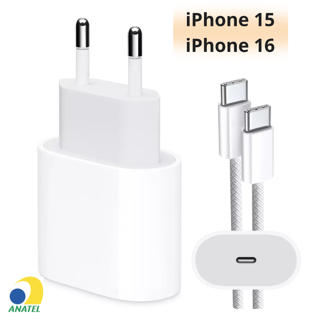 Carregador ORIGINAL Usb-C Tipo C 25w Turbo iPhone 15, 15 Plus, 15 Pro ...