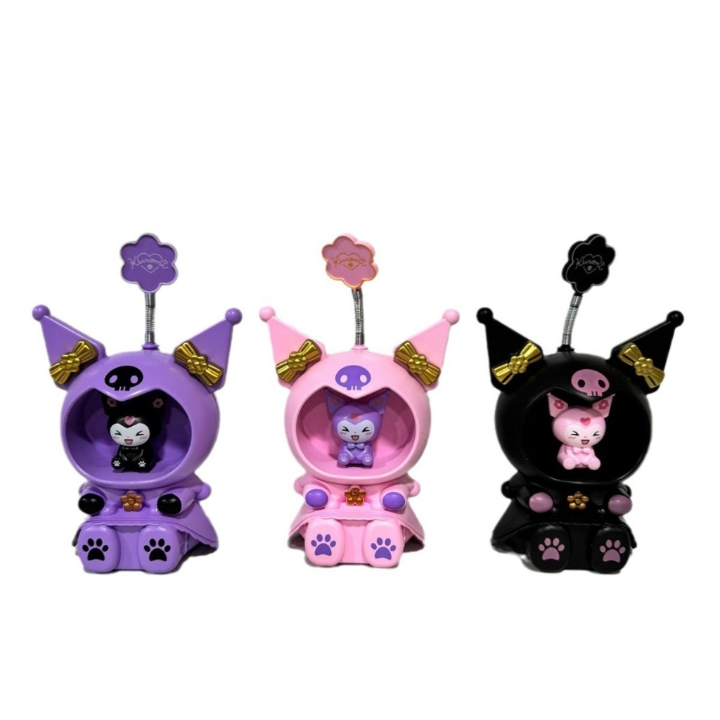 Luminária Abajur De Mesa Kuromi Com Luz Noturna E Apontador De Lápis NTD-108