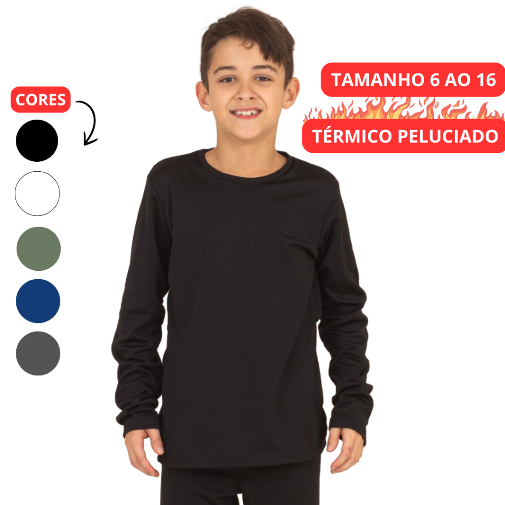 Blusa Térmica Peluciada Infantil Menino Esportes 6-8-10-12-14-16 Lavin Kids