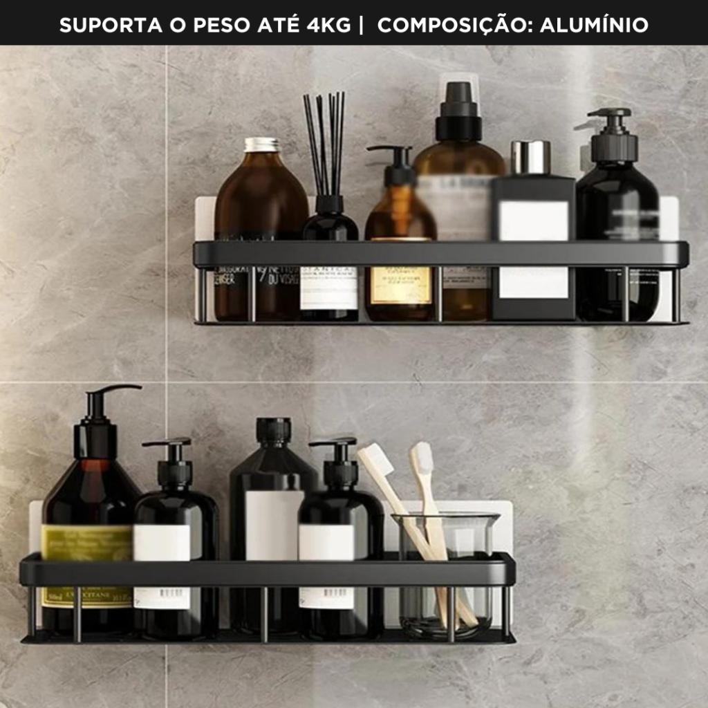 Suporte De Shampoo Prateleiras De Banheiro Reto Sem Furo - CH