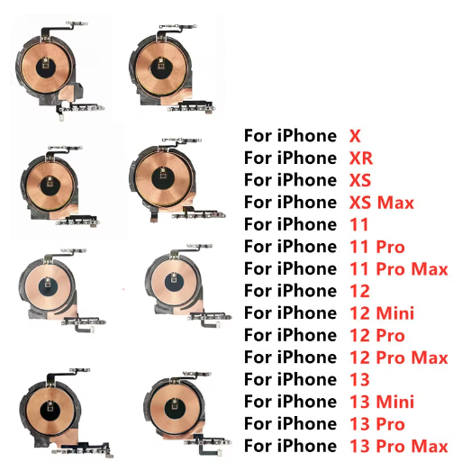 NFC Com Chip De Carregamento Sem Fio Cabo Flexível De Volume Para iPhone 11 12 Pro Max XS max 13 13 pro 13 pro max