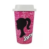 Copo Térmico Personalizado Com Tampa Barbie Rosa Silhueta 480ml
